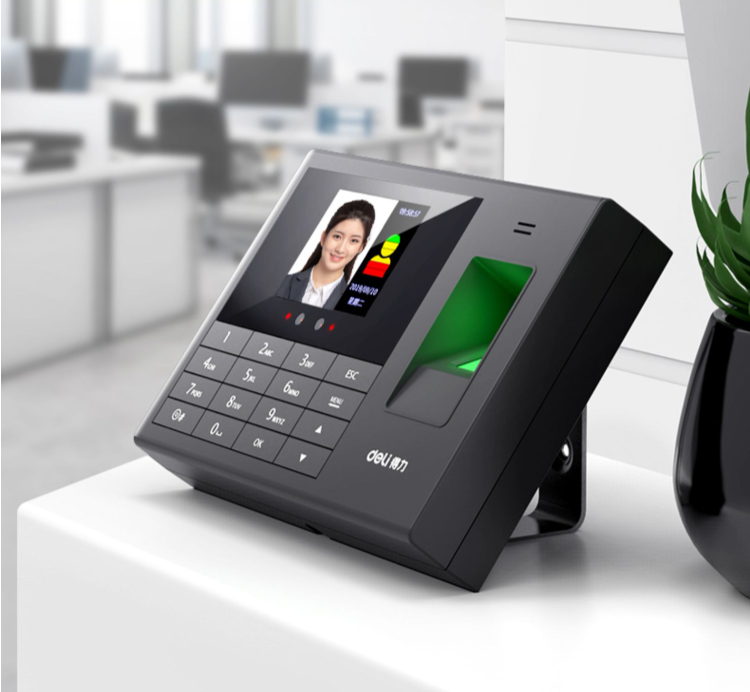 【免触碰】得力3765人脸识别打卡机指纹人脸一体机考勤机公司员工上班指纹识别面部识别指纹签到
