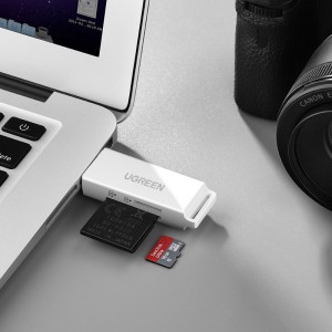 绿联读卡器多功能二合一usb3.0高速sd/tf内存大小卡手机电脑车载小型otg转换器适用尼康佳能索尼单反相机