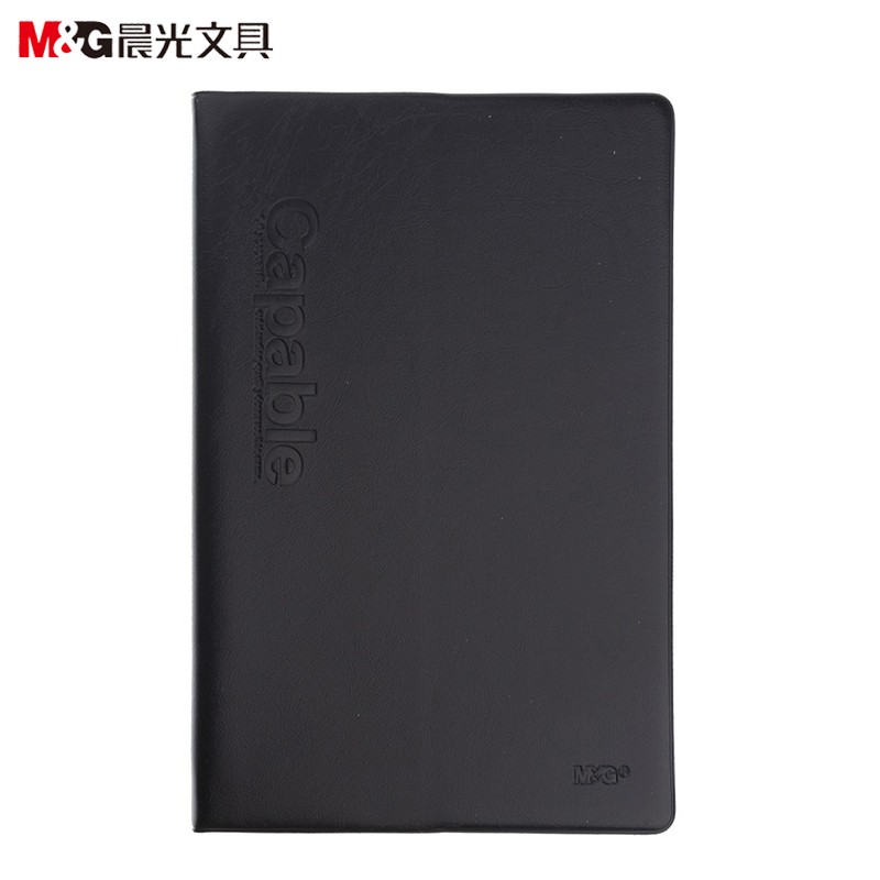 晨光(M&G)APYLM488雅纹皮面本3本 A5/76张胶套本 记事本 日记本 商务笔记本子练习本 笔记本/记事本