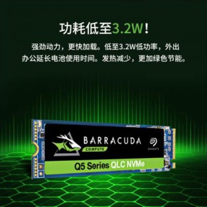 希捷(SEAGATE) SSD固态硬盘 酷鱼Q5 M.2接口 NVMe 笔记本台式机电脑经济高速扩容