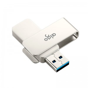 爱国者(AIGO) 高速USB3.0 传输U330精耀 全金属旋转U盘 电脑U盘 车载U盘银色