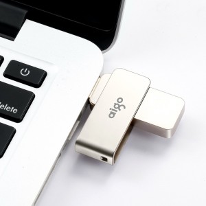 爱国者(AIGO) 高速USB3.0 传输U330精耀 全金属旋转U盘 电脑U盘 车载U盘银色