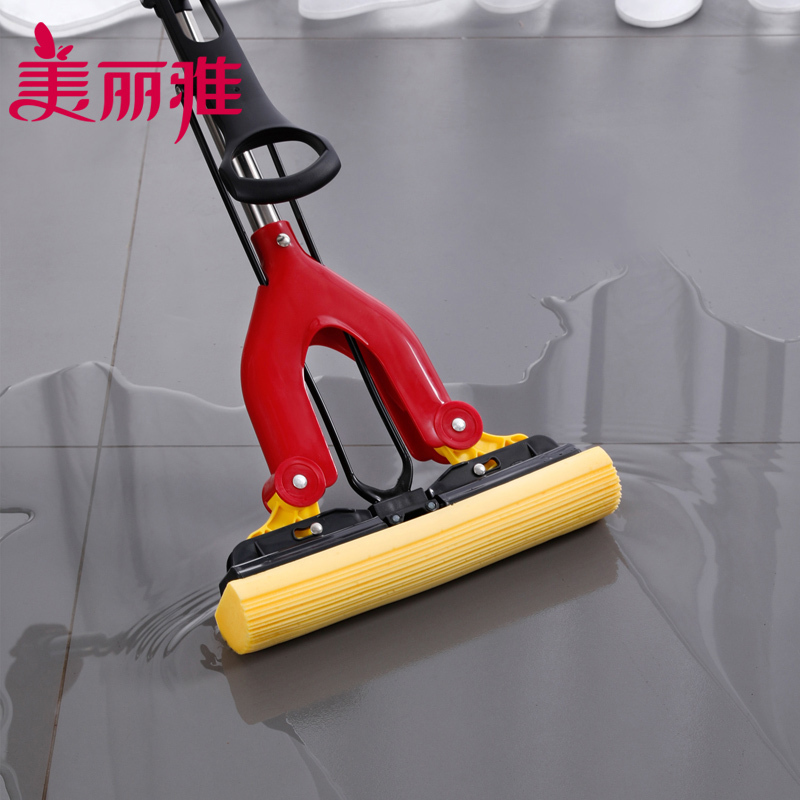 美丽雅 双飞燕胶棉拖把海绵吸水瓷砖地拖地神器木地板拖把头家用对折式懒人胶棉拖