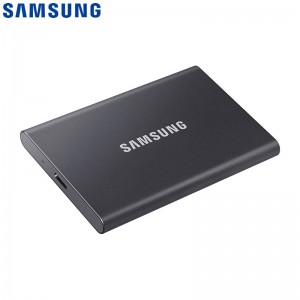 三星(SAMSUNG)  Type-c移动固态硬盘PSSD T7 太空灰 MU-PC1T0T USB 3.2接口 读速高达1050M/S 加密保护 安全便携 三星移动硬盘