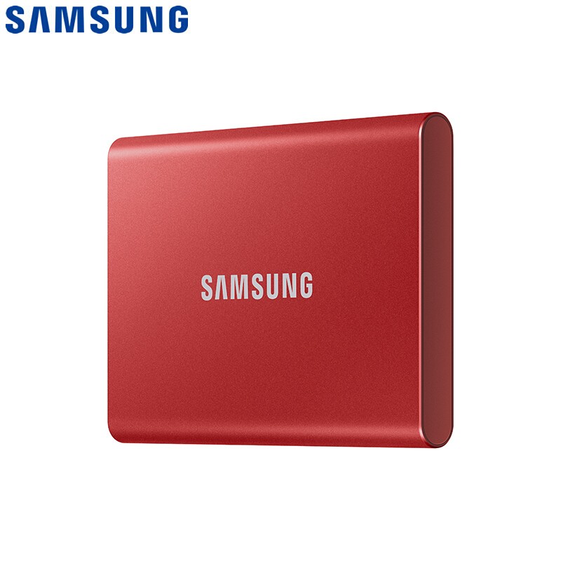 三星(SAMSUNG)  Type-c移动固态硬盘PSSD T7 火星红MU-PC2T0R USB 3.2接口 读速高达1050M/S 加密保护 安全便携 三星移动硬盘