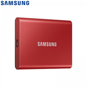 三星(SAMSUNG)  Type-c移动固态硬盘PSSD T7 火星红MU-PC2T0R USB 3.2接口 读速高达1050M/S 加密保护 安全便携 三星移动硬盘