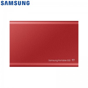 三星(SAMSUNG)  Type-c移动固态硬盘PSSD T7 火星红MU-PC2T0R USB 3.2接口 读速高达1050M/S 加密保护 安全便携 三星移动硬盘
