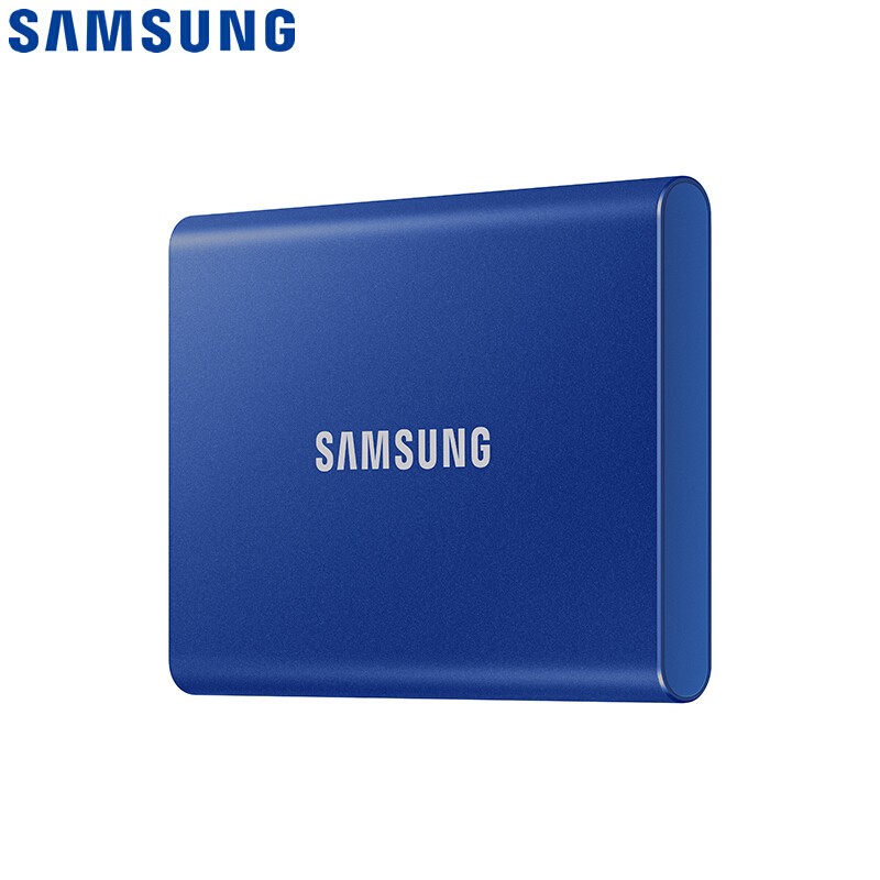 三星(SAMSUNG)  Type-c移动固态硬盘PSSD T7 极光蓝MU-PC500H USB 3.2接口 读速高达1050M/S 加密保护 安全便携 三星移动硬盘