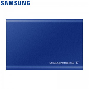 三星(SAMSUNG)  Type-c移动固态硬盘PSSD T7 极光蓝MU-PC500H USB 3.2接口 读速高达1050M/S 加密保护 安全便携 三星移动硬盘