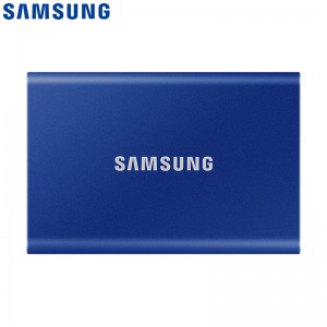 三星(SAMSUNG)  Type-c移动固态硬盘PSSD T7 极光蓝MU-PC500H USB 3.2接口 读速高达1050M/S 加密保护 安全便携 三星移动硬盘