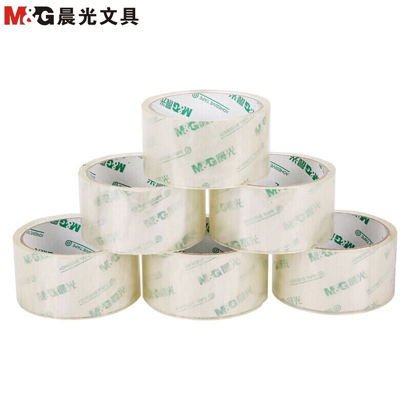 晨光(M&G)AJD97326普透封箱胶带 6卷/筒 48*30透明胶带 封箱胶带胶布胶纸 封箱器胶带 打包胶带