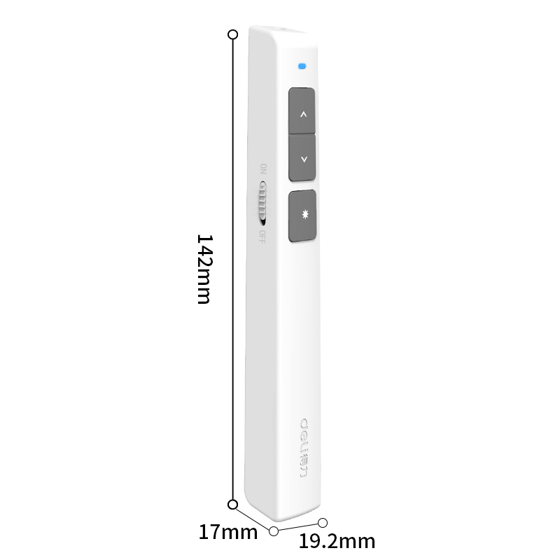 得力(deli)2808L激光笔360度控制教师专用PPT超链接功能教鞭/无线演示器课件笔 红光充电款激光翻页笔