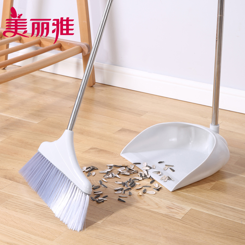 美丽雅 扫把簸箕套装组合软毛笤帚扫地神器捎把免手洗扫帚家用扫把套装 颜色随机