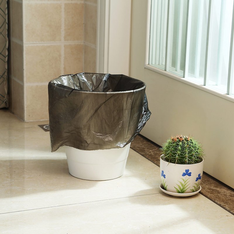 洁成Jicen厚实型家用中号垃圾袋45*55cm增韧5卷装 黑色 黑色
