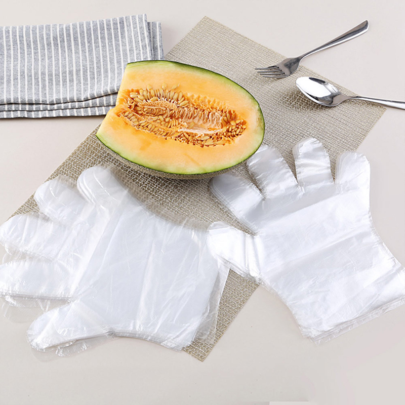 洁成Jicen一次性手套40+20只食品龙虾手套 PE薄膜家用美容染发方便实用