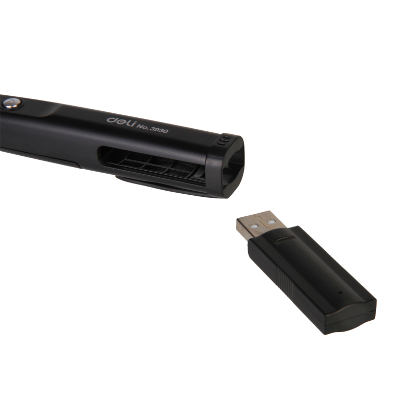 得力(deli)3930 激光笔翻页笔360度控制PPT投影笔激光翻页笔教鞭电子笔演讲笔 无线演示翻页器笔 红光 黑色