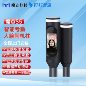 钉钉 门禁机S5智能人脸识别考勤门禁一体机智连 动态面部立柱式WiFi异地公司管理 魔点S5【标配】