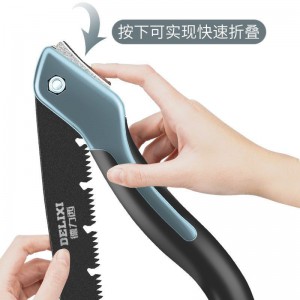 德力西锯子家用小型手持锯木神器手锯木工锯树伐木刀锯快速折叠锯 小号进口特氟龙SK5钢(耐磨超级快)