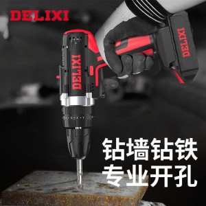 德力西大功率充电冲击锂电钻手持钻多功能家用电动螺丝刀工具套装 12.0v双速塑盒二电一充/豪华礼包