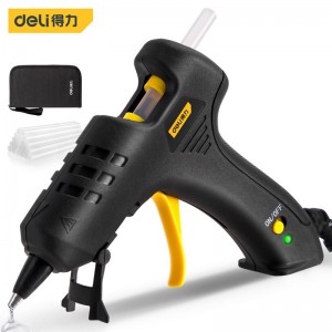得力(deli)DL390460热熔胶枪套装 手工DIY粘胶枪家用热胶机 40W胶枪+60根透明胶棒+收纳包应急常备