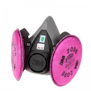 3M 6200防尘面具6100防颗粒物2091 2096 2097防酸性气味有机气体口罩 中码6200配2091防尘面具