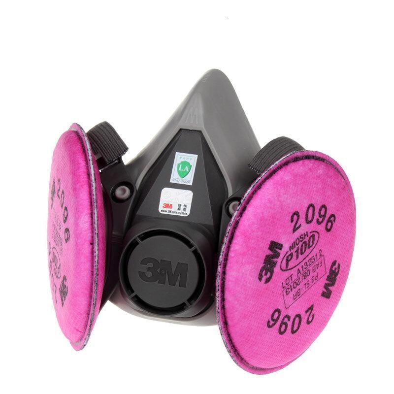3M 6200防尘面具6100防颗粒物2091 2096 2097防酸性气味有机气体口罩 中码6200配2096防尘面具