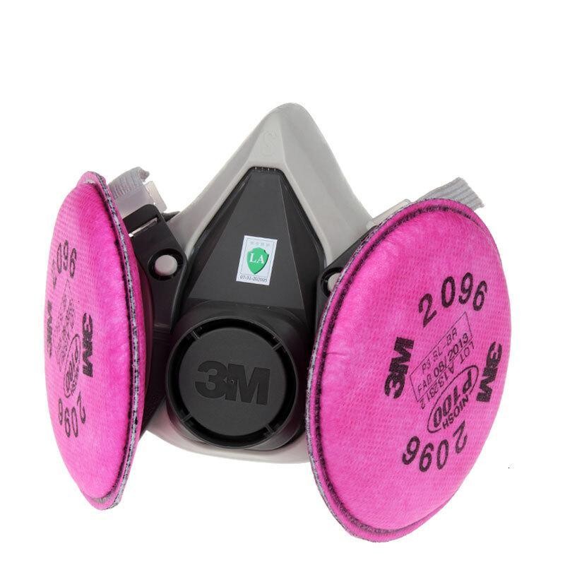 3M 6200防尘面具6100防颗粒物2091 2096 2097防酸性气味有机气体口罩 小码6100配2096防尘面具