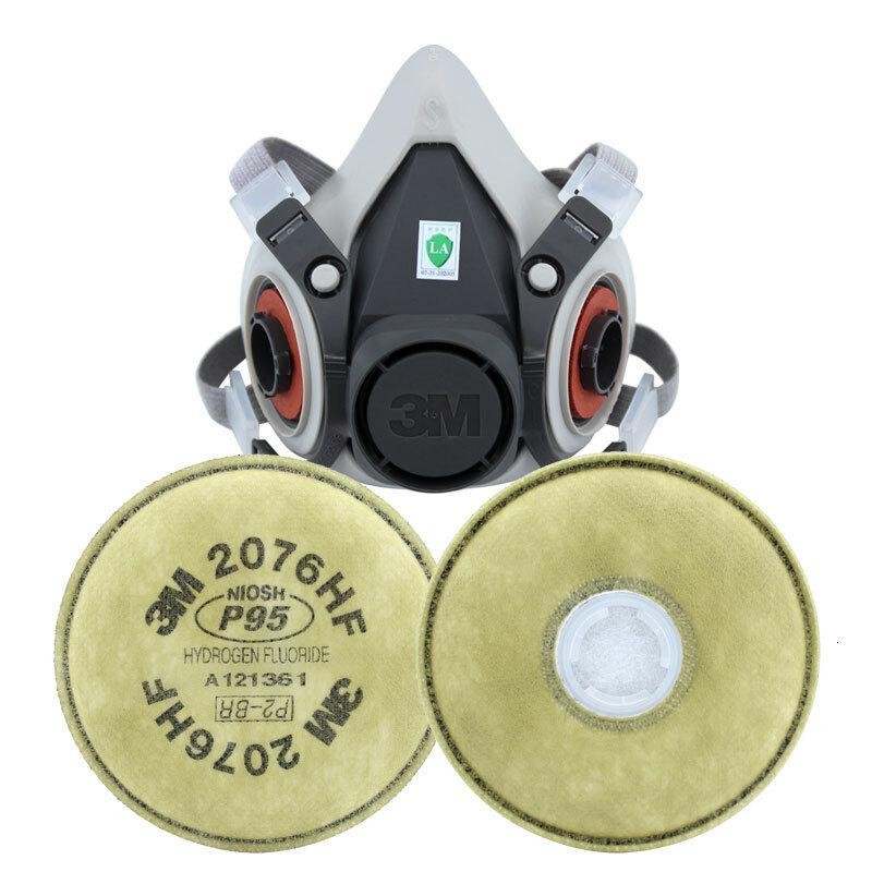 3M 6200防尘面具6100防颗粒物2091 2096 2097防酸性气味有机气体口罩 小码6100配2076防尘面具