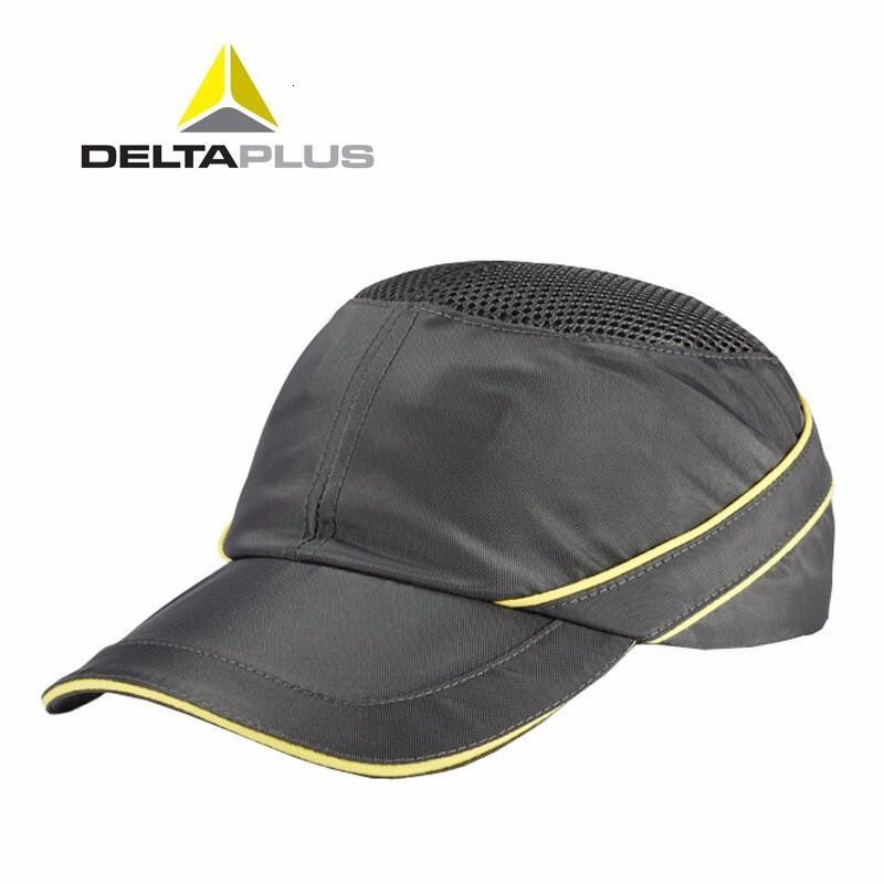 代尔塔安全帽 工地建筑矿工防砸减震轻型舒适透气防撞棒球帽102110 灰色