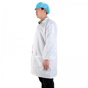 新越昌晖防静电白大褂 无尘净化工作服 洁净服 防尘服 车间工作衣白色男女 B11515
