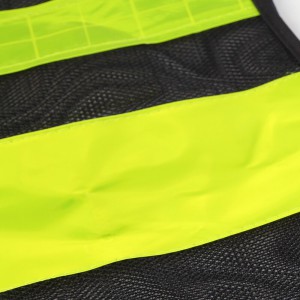 新越昌晖反光马甲反光背心反光服加厚耐磨网格透气施工骑行交通执勤反光衣环卫作业反光安全警示工作服MJ-W1 黑色