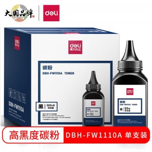得力(deli)110a硒鼓碳粉DBH-FW1110A 黑色瓶装适用hp 108a 108w
