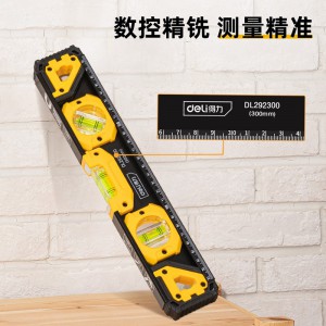 得力(deli)工字水平尺实心铝高精度测量家用强磁防摔装修平衡尺靠尺 300mm带磁工字水平尺-DL292300