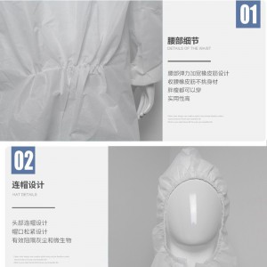 一次性医用隔离衣连体防护医院隔离服防病毒防护防疫连体全身隔离衣带帽
