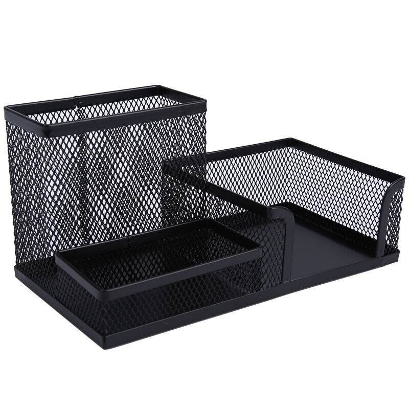 晨光(M&G)ABT98405文具组合金属笔筒黑色 办公通用桌面收纳盒 单个装（黑色）