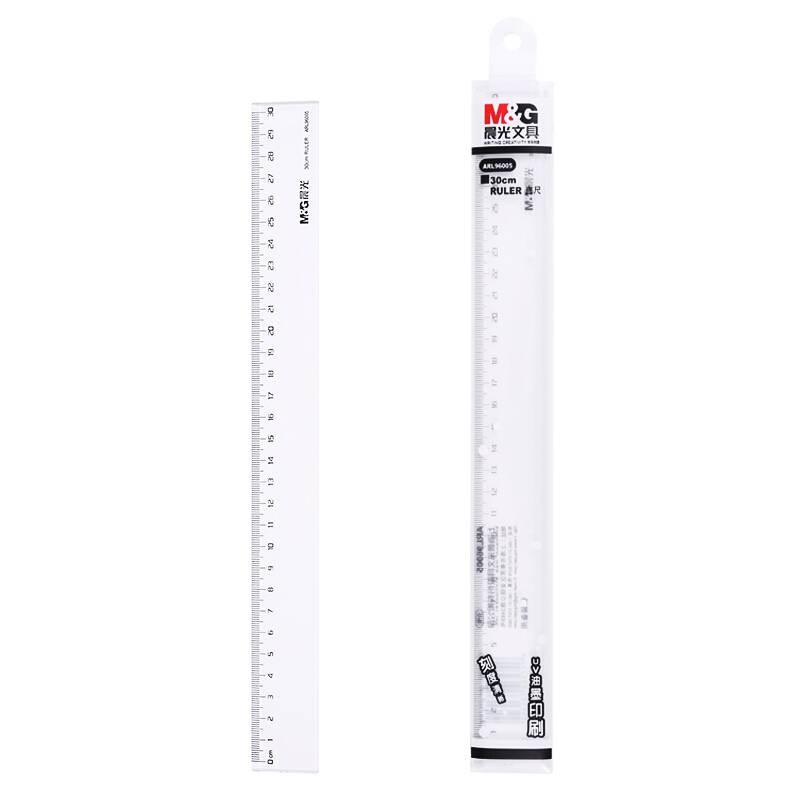 晨光(M&G)文具30cm透明塑料绘图直尺 办公制图刻度尺子 单把装 ARL96005
