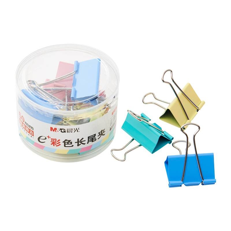 晨光(M&G)文具彩色长尾夹 金属票据夹 Eplus系列办公燕尾夹 筒装（32mm）ABS92740