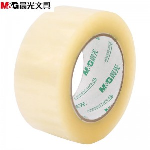 晨光(M&G)高透明封箱胶带高粘度打包胶带米黄色宽 60MM*100Y 5卷/筒 AJD97334