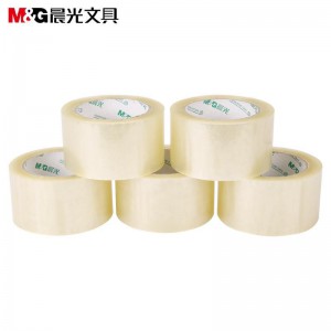 晨光(M&G)高透明封箱胶带高粘度打包胶带米黄色宽 60MM*100Y 5卷/筒 AJD97334
