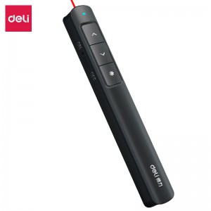得力(deli)2808PL激光笔360度控制教师专用PPT超链接功能教鞭/无线演示器课件笔 红光充电款激光翻页笔