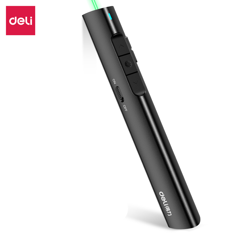 得力(deli)2801G激光笔高端系列绿色光 可充电教鞭 PPT幻灯片遥控翻页笔 电子笔演讲笔无线激光演示笔翻页器