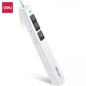 得力(deli)2802G控制翻页笔电子笔演讲笔 PPT翻页笔 投影笔激光翻页笔教鞭 无线演示翻页器 绿光100m 白色