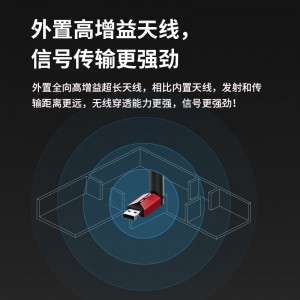 TP-LINK WiFi6免驱 usb无线网卡 外置高增益天线 台式机笔记本电脑wifi接收器 随身wifi发射器 TL-XDN6000H