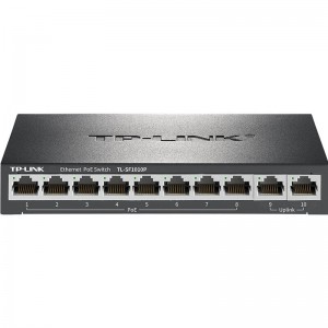 普联（TP-LINK）10口百兆8口poe交换机 家用监控网络集线分线分流器 TL-SF1010P