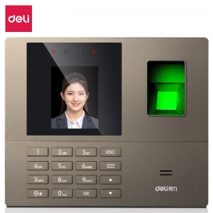 得力(deli)打卡机 人脸指纹打卡考勤机 手机蓝牙连接 小程序导出报表 免软件安装 智能打卡考勤机 33800W