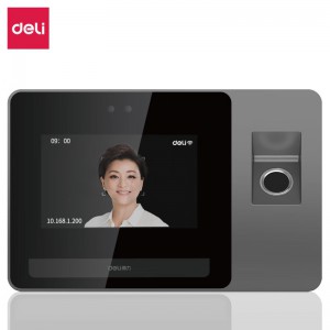 得力(deli)打卡机 智能云考勤机 wifi联网 打卡机人脸+指纹 在线考勤管理 半导体指纹 可见光人脸识别DL-D5F